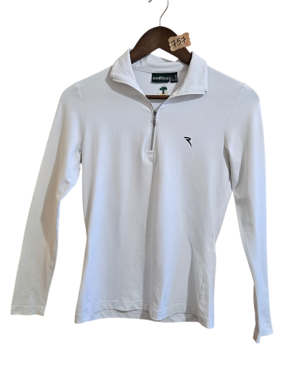 Chervo White Quarter-Zip Performance Pullover